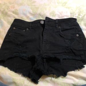 American eagle black ripped shorts size 2